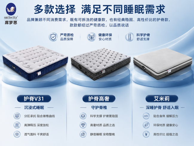 科学护脊，深睡无忧：席梦思黑金Smilecity以专业护脊床垫，破解当代人睡眠难题